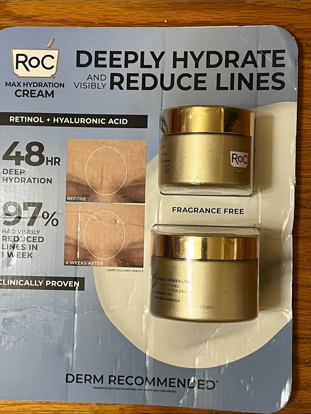 ROC retinol correxion max hydration cream 1.7 and 3.4 oz new